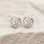 Sterling Silver April Cubic Zirconia Birthstone Stud Earrings, thumbnail 4 of 8