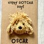 Personalised Dog Name Gotcha Day Crochet Birthday Card Handmade, thumbnail 5 of 12