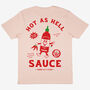Hot As Hell Sauce Graphic T Shirt In Peach, thumbnail 1 of 2