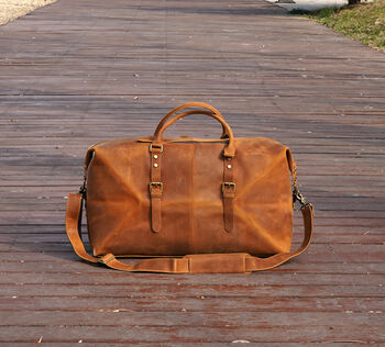 Genuine Leather Holdall Large, 3 of 12