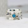 Personalised Turquoise Spinner Ring In Sterling Silver, thumbnail 4 of 12
