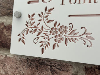 Personalised Floral Design House Sign Acrylic, 3 of 5