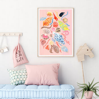 Pink Sea Shell Art Print, 4 of 10