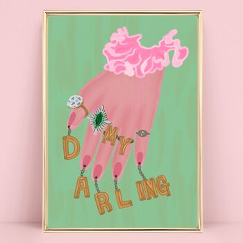 Oh / My Darling Illustrated Hand Sign Art Print, 2 of 2