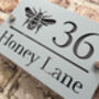 Personalised Bee Heart Design House Acrylic Number Sign, thumbnail 3 of 6