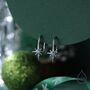 Sterling Silver Opal Starburst Drop Hook Earrings, thumbnail 1 of 10