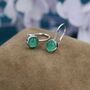 Sterling Silver Genuine Green Onyx Drop Earrings, thumbnail 6 of 11