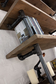 Annabel Bespoke Reclaimed Scaffolding And Pipe Bookcase, 7 of 10