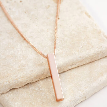 Simple Curb Chain Bar Necklace, 8 of 9