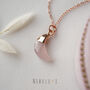 Rose Quartz Crystal Moon Necklace, thumbnail 1 of 11