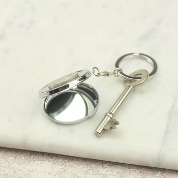 Personalised 60th Birthday Shilling Compact Mirror Keyring, 6 of 8