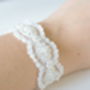 Hand Embellished Beaded Ivory Lace Bridal Bracelet, thumbnail 6 of 6