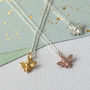 Honey Bee Necklace, Silver, Gold, Rose Gold, thumbnail 4 of 12