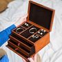 Personalised Leather Jewellery Box With Drawers, thumbnail 3 of 11