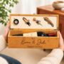Personalised Couple's Name's Engaged Wine Bottle Gift Set, thumbnail 4 of 4