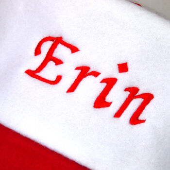 Personalised Red Fluffy Reindeer Stocking, 2 of 5