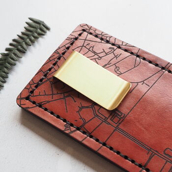 Custom Road Map Card Holder With Money Clip, 3 of 7