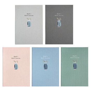 Personalised Golf Clubs A5 Cloth Bound Notebook, 2 of 7