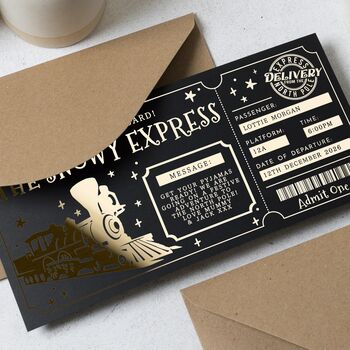 Personalised Christmas Train Ticket Gift Voucher, 4 of 8