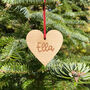 Personalised Wooden Heart Hanging Decoration, thumbnail 2 of 3