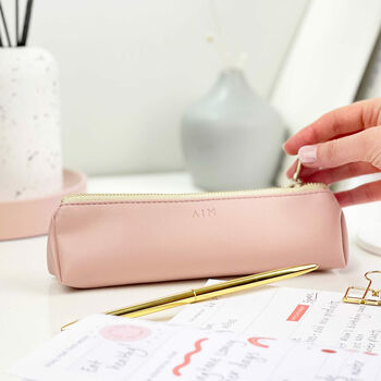 Blush Pink Leather Pencil Case, 10 of 10