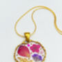 Pendnat Necklace With Rose Petals And Gold Leaf, thumbnail 6 of 11