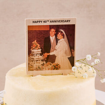 Personalised Anniversary Cake Topper With Photo, 2 of 2