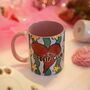 Gossip Club Valentine Mug – Fun And Playful Heart Design, thumbnail 6 of 8