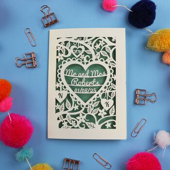 Personalised Papercut Wedding Card, 8 of 10