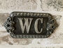 Vintage Black And Silver Bathroom Sign Wc Home / Office, thumbnail 1 of 4