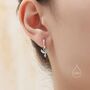 Mismatched Phoenix And Dragon Charm Huggie Hoop Earrings In Sterling Silver, thumbnail 3 of 12