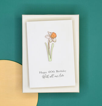 Miniature Engraved Flower Birthday Card, 11 of 12