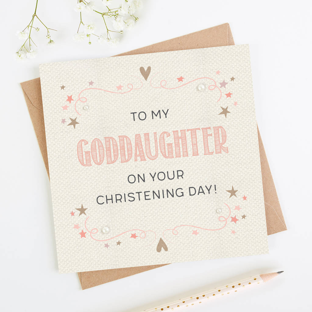 Goddaughter Christening Day Card By LOOM Weddings