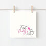 First Father's Day Blue Or Pink Script Card, thumbnail 2 of 5