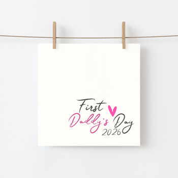First Father's Day Blue Or Pink Script Card, 2 of 5