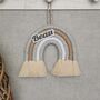 Macrame Rainbow Personalised,Beige Nursery Wall Hanging, thumbnail 1 of 12