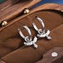 Phoenix Huggie Hoop Earrings In Sterling Silver, thumbnail 1 of 10