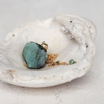 Raw Emerald Stone Necklace, 3 of 12