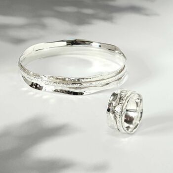 Aura Zen Sterling Silver Spinning Ring, 8 of 12