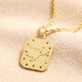 Crystal Square Zodiac Pendant Necklace In Gold Plating, thumbnail 12 of 12