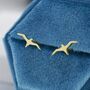 Albatross Bird Stud Earrings In Sterling Silver, thumbnail 5 of 11