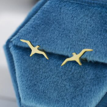 Albatross Bird Stud Earrings In Sterling Silver, 5 of 11