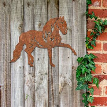 Rusted Metal Walking Horse, Animal Wall Art Decor, 9 of 10
