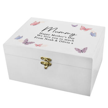 Mummy White Wooden Butterfly Keepsake Box Gift, 3 of 4