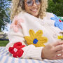 Crochet Applique Bold Floral Cardigan, thumbnail 2 of 3