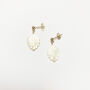 Gold Filled Mother Of Pearl Fan Earrings, thumbnail 4 of 5