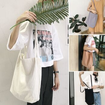 Linen Pastel Large Shopping Tote Bag, 6 of 9