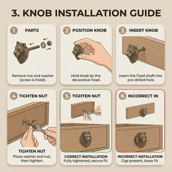 Regal Lion Head Brass Cabinet Knob, 3 of 8