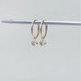 Oval Hoop Crystal Drop Earrings, thumbnail 3 of 3