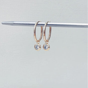 Oval Hoop Crystal Drop Earrings, 3 of 3